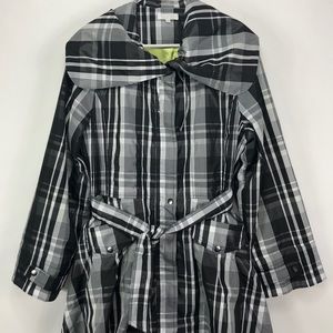 UBU Rain Trench Coat Black White Lined